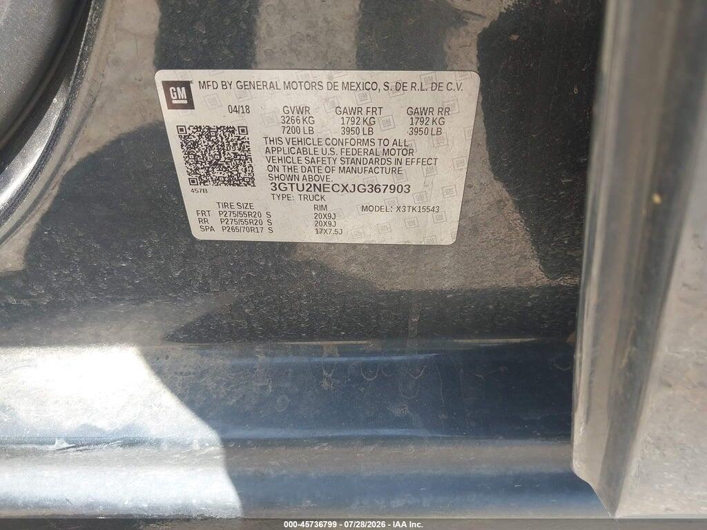 3GTU2NECXJG367903 2018 GMC SIERRA 1500 photo no. 9