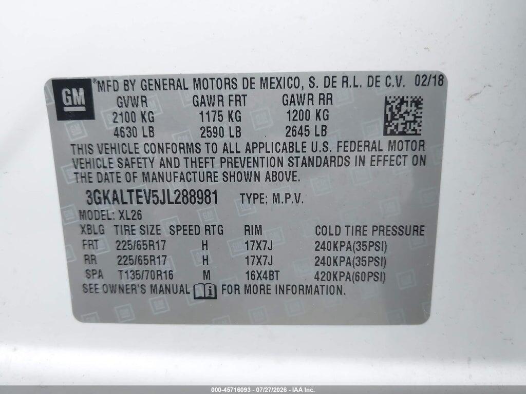 3GKALTEV5JL288981 2018 GMC TERRAIN photo no. 9