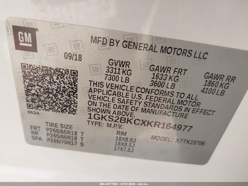 1GKS2BKCXKR164977 2019 GMC YUKON photo no. 9