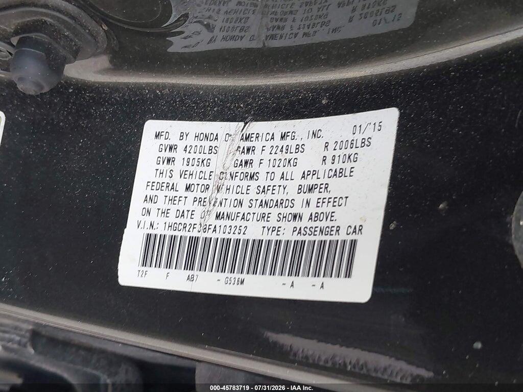 1HGCR2F38FA103252 2015 HONDA ACCORD photo no. 9
