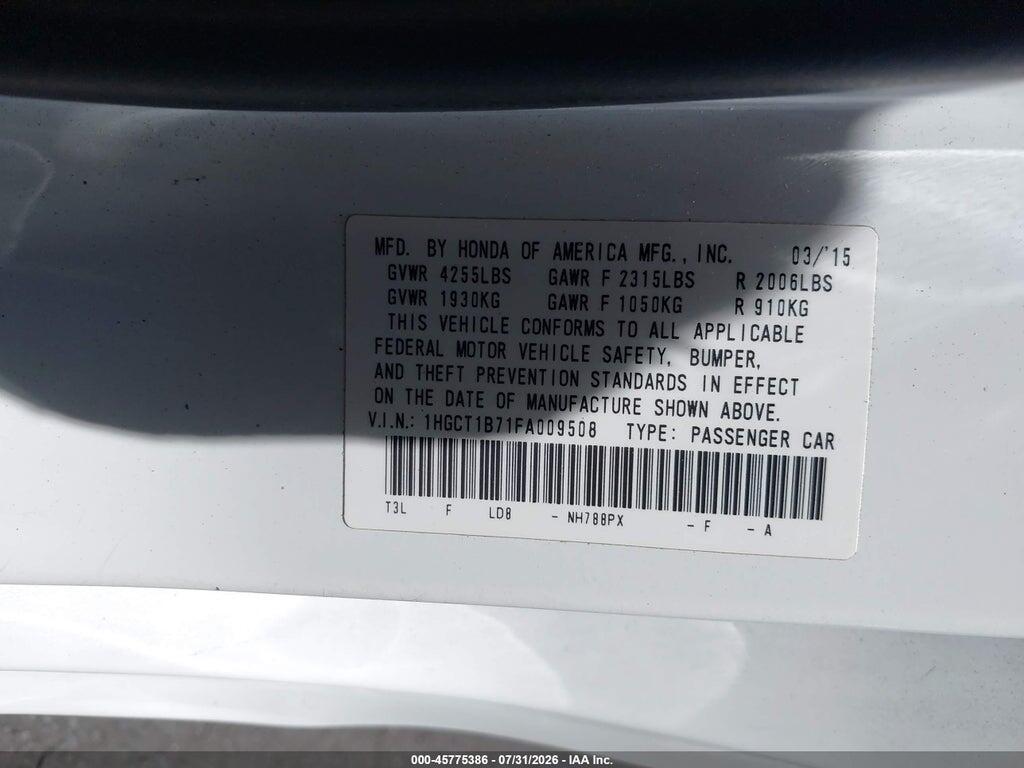 1HGCT1B71FA009508 2015 HONDA ACCORD photo no. 9
