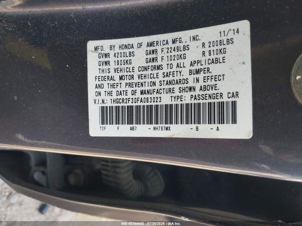 1HGCR2F30FA063023 2015 HONDA ACCORD photo no. 9