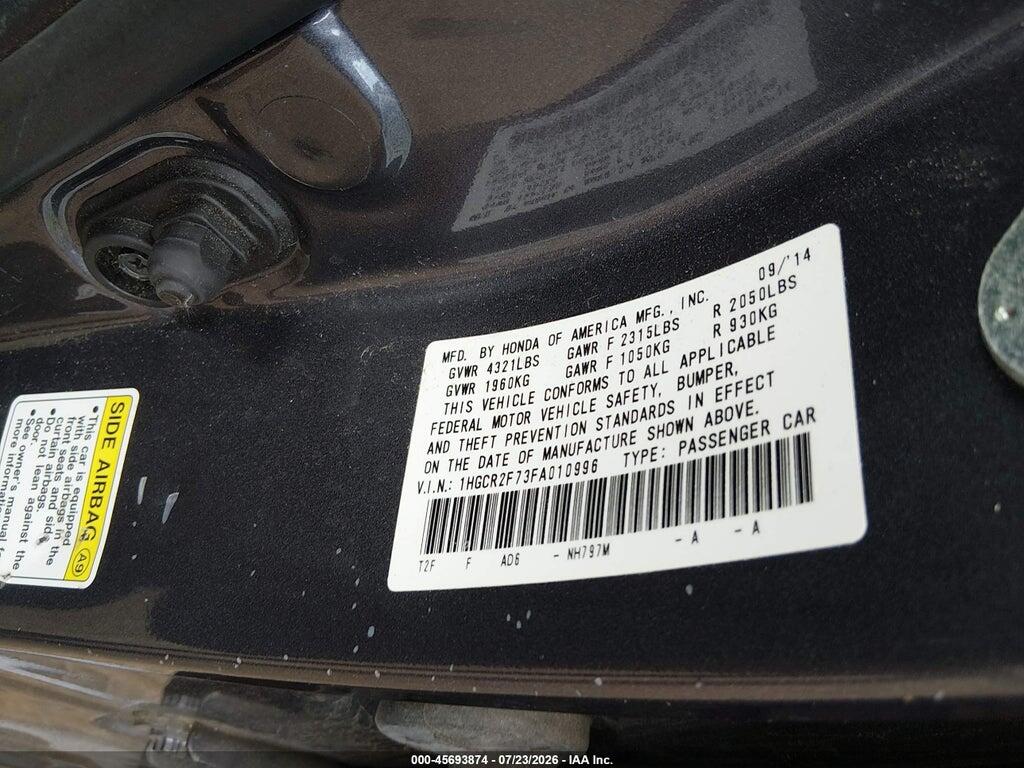 1HGCR2F73FA010996 2015 HONDA ACCORD photo no. 9