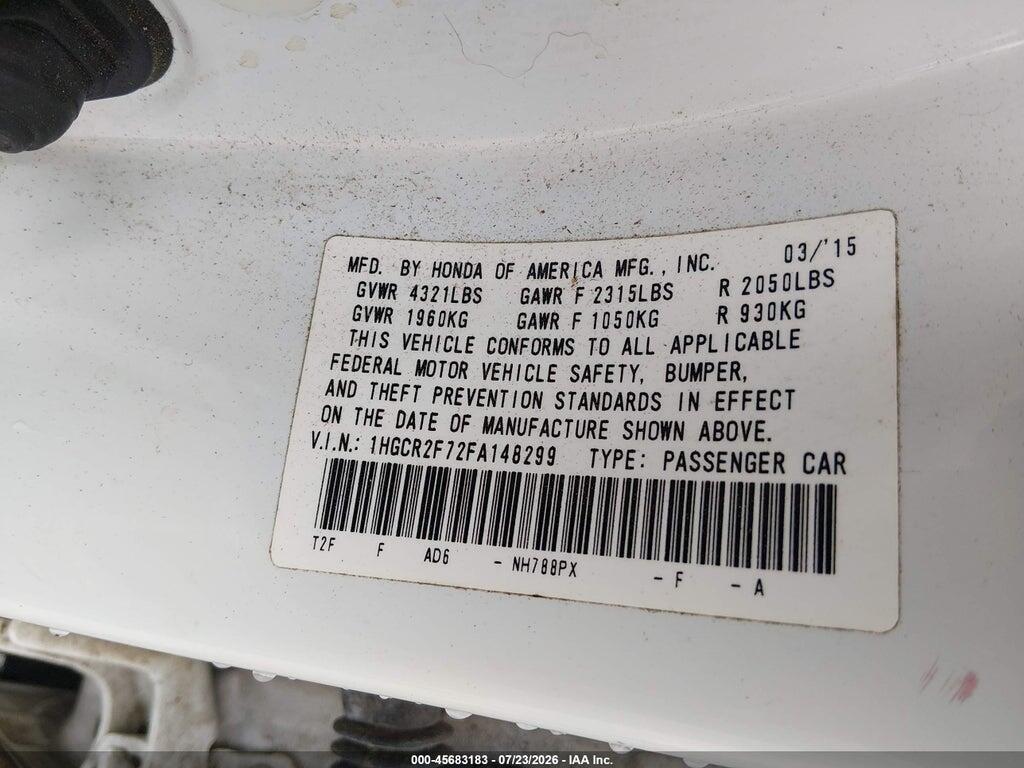 1HGCR2F72FA148299 2015 HONDA ACCORD photo no. 9
