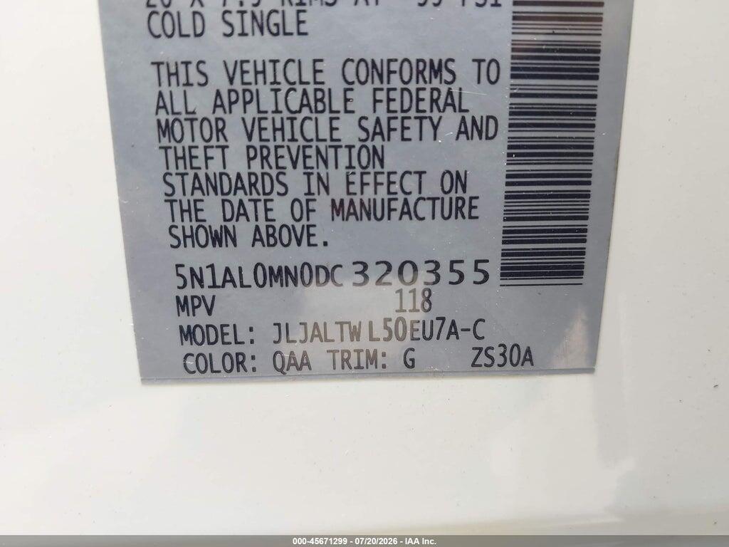 5N1AL0MN0DC320355 2013 INFINITI JX35 photo no. 9