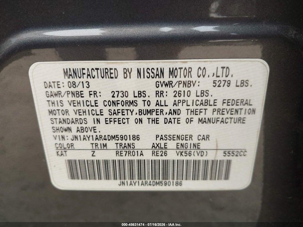 JN1AY1AR4DM590186 2013 INFINITI M56X photo no. 9