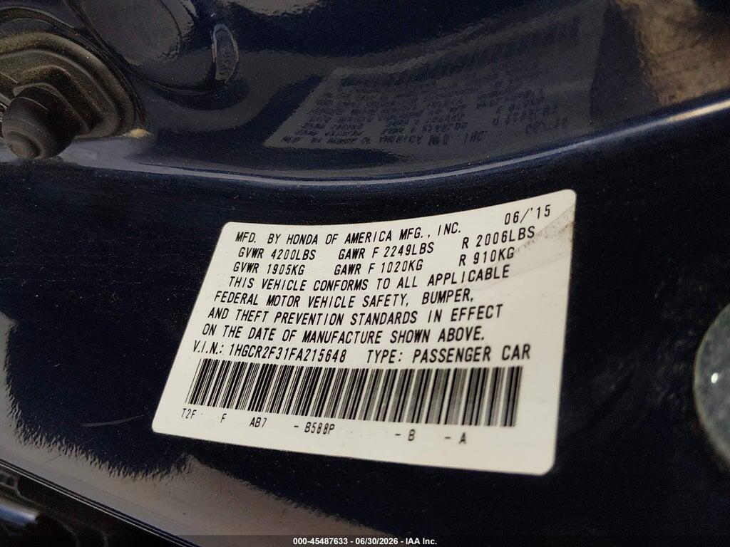 1HGCR2F31FA215648 2015 HONDA ACCORD photo no. 9