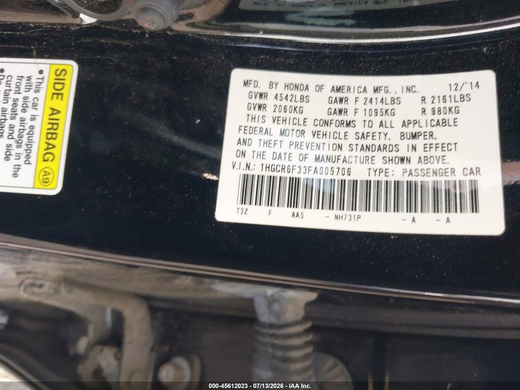 1HGCR6F33FA005706 2015 HONDA ACCORD HYBRID photo no. 9
