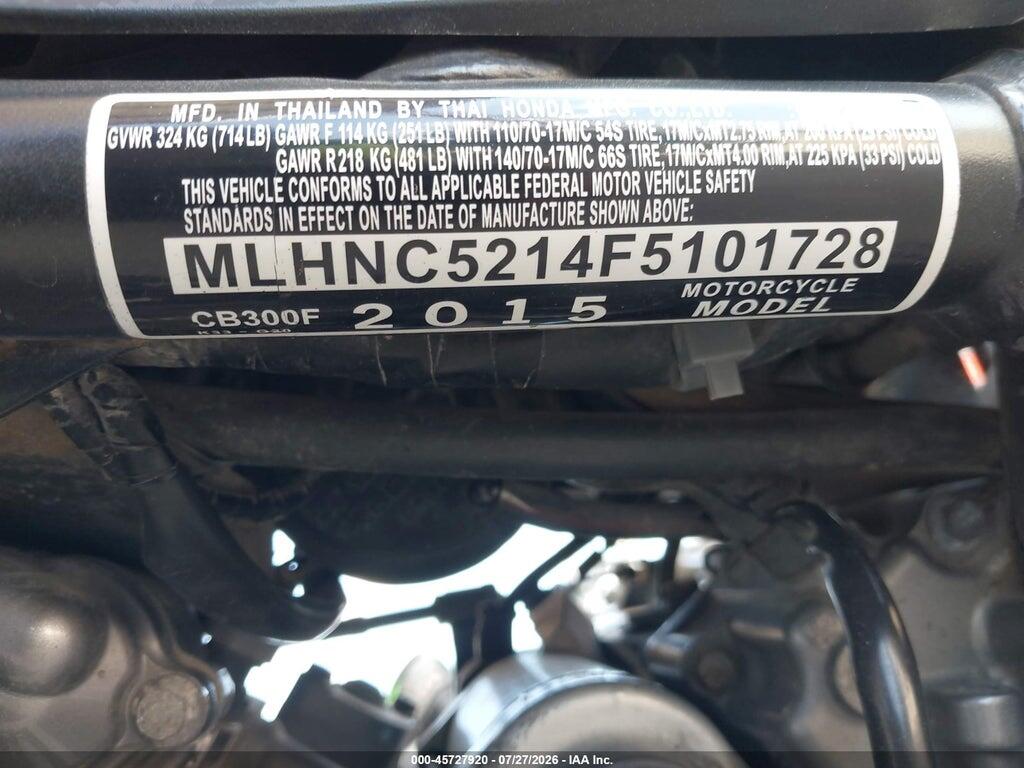 MLHNC5214F5101728 2015 HONDA CB300 photo no. 10