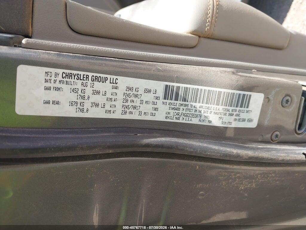 1C4RJFAG6DC553078 2013 JEEP GRAND CHEROKEE photo no. 9