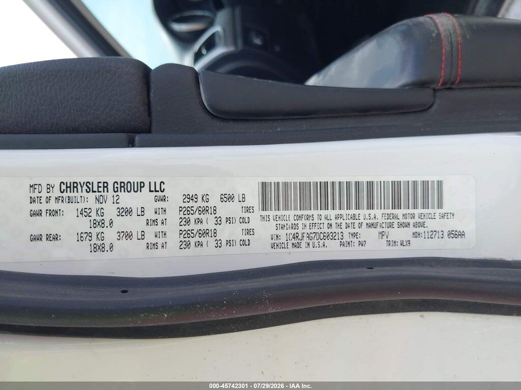 1C4RJFAG7DC603213 2013 JEEP GRAND CHEROKEE photo no. 9