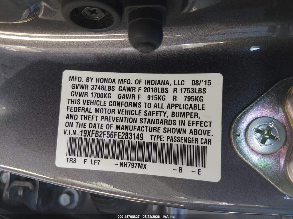 19XFB2F56FE283149 2015 HONDA CIVIC photo no. 9