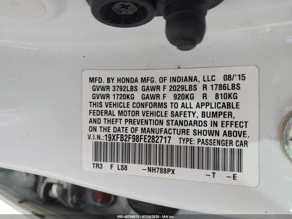 19XFB2F98FE282717 2015 HONDA CIVIC photo no. 9