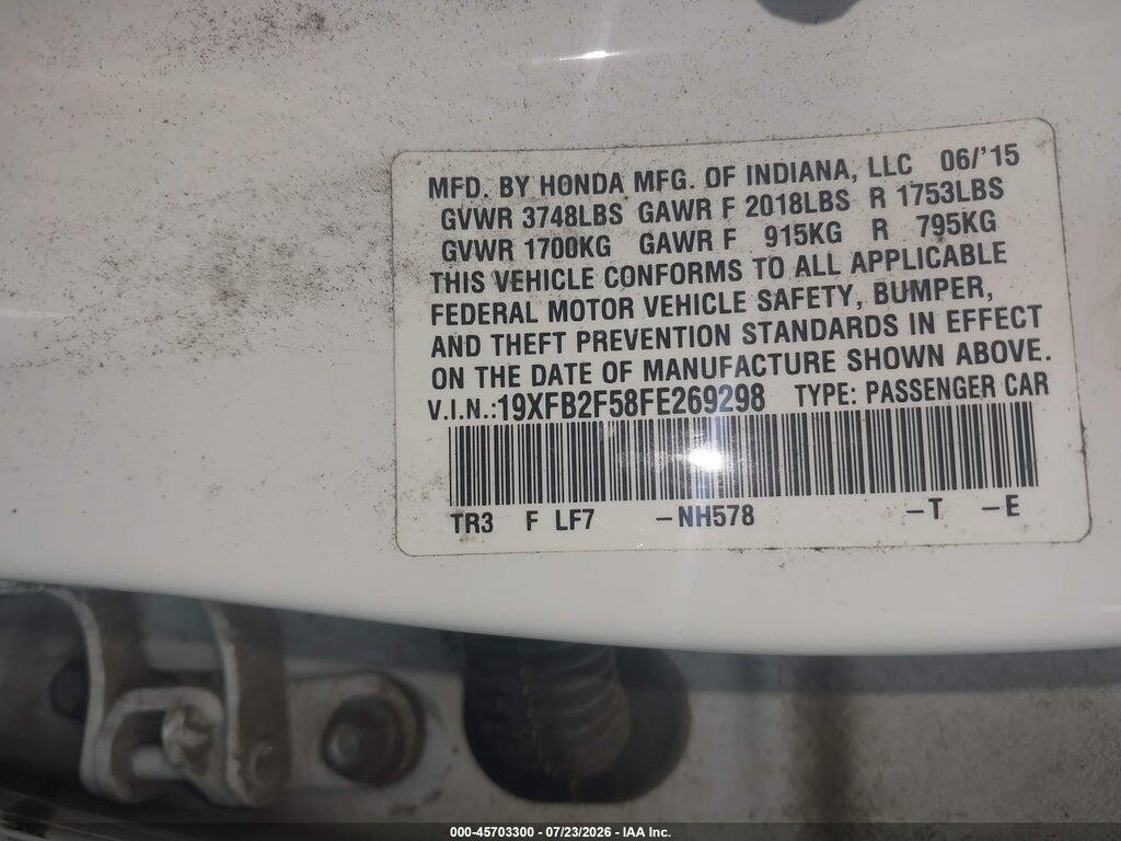 19XFB2F58FE269298 2015 HONDA CIVIC photo no. 9
