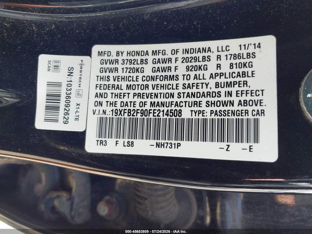 19XFB2F90FE214508 2015 HONDA CIVIC photo no. 9
