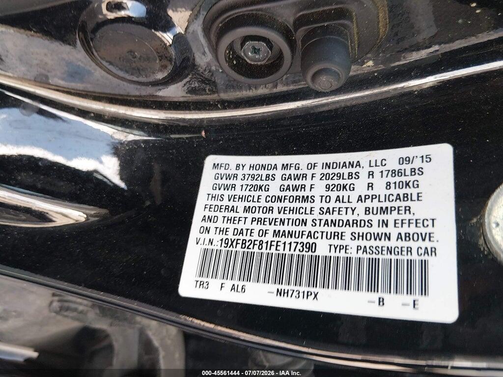 19XFB2F81FE117390 2015 HONDA CIVIC photo no. 9