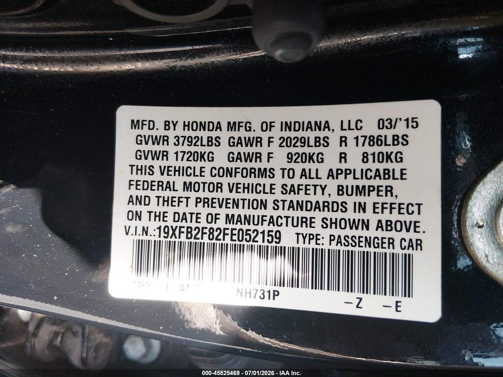 19XFB2F82FE052159 2015 HONDA CIVIC photo no. 9