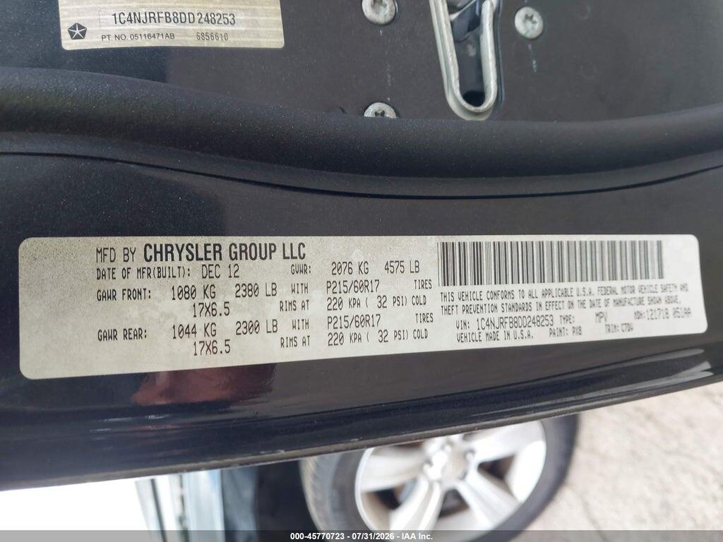 1C4NJRCB5DD185455 2013 JEEP PATRIOT photo no. 9