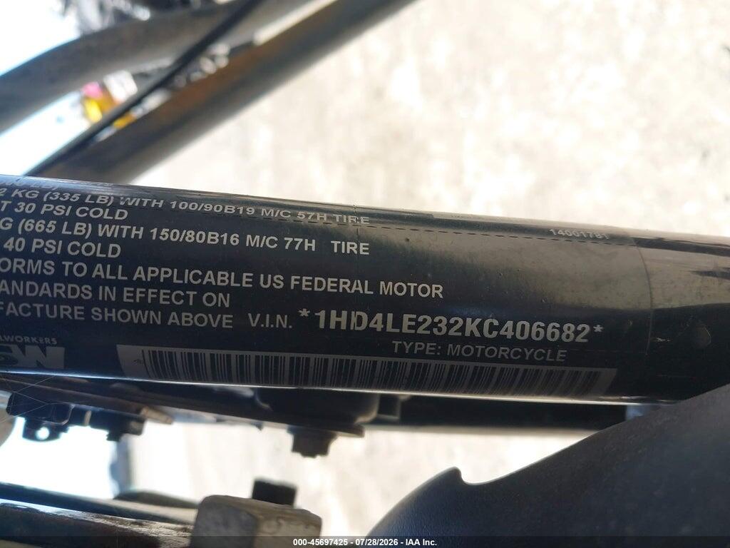 1HD4LE232KC406682 2019 HARLEY-DAVIDSON XL883 photo no. 10