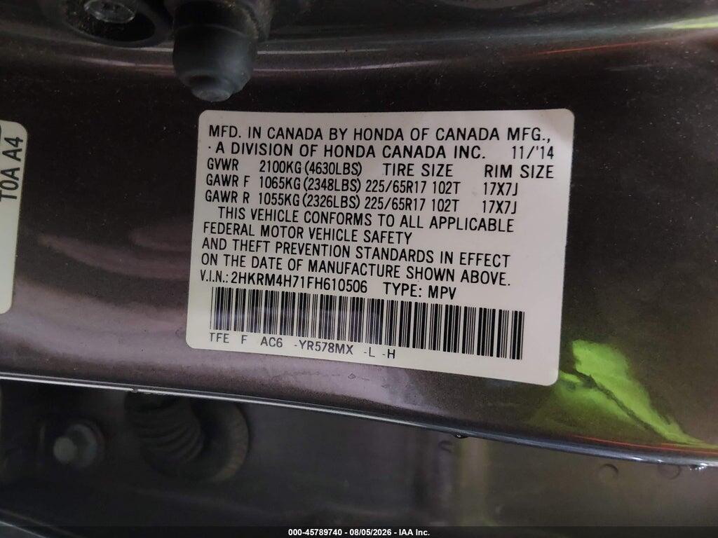 2HKRM4H71FH610506 2015 HONDA CR-V photo no. 9