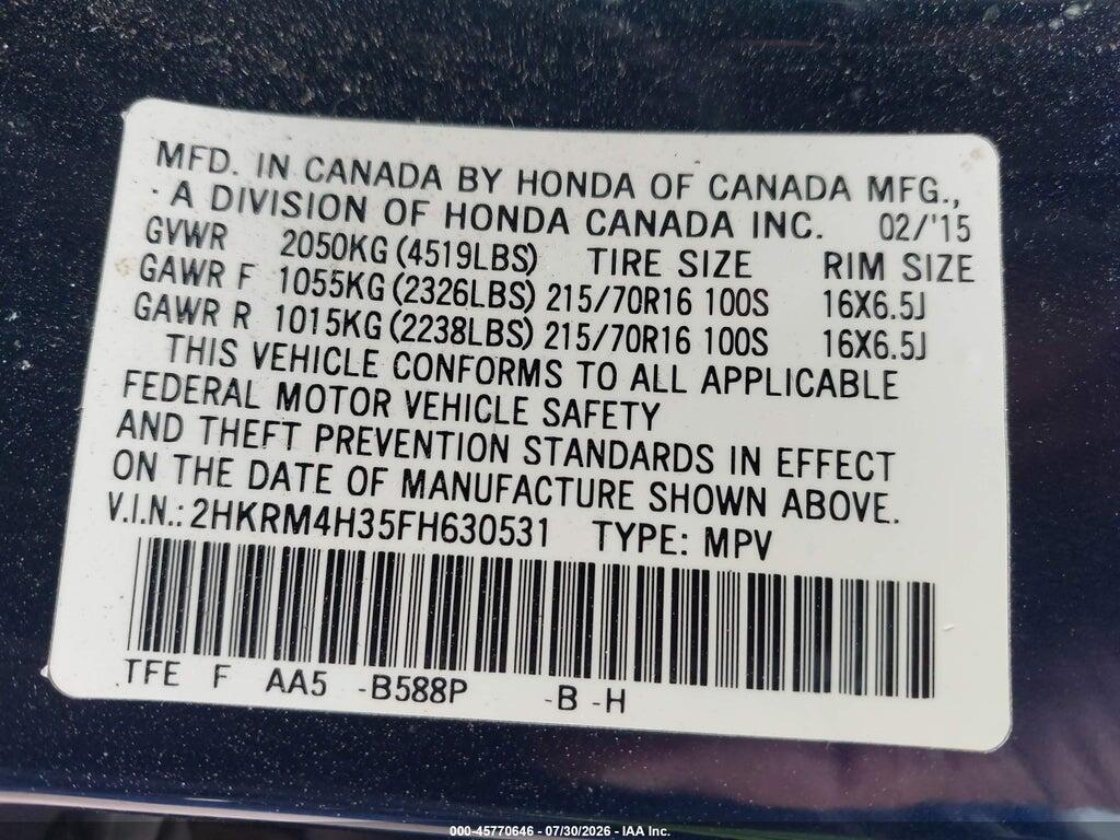2HKRM4H35FH630531 2015 HONDA CR-V photo no. 9