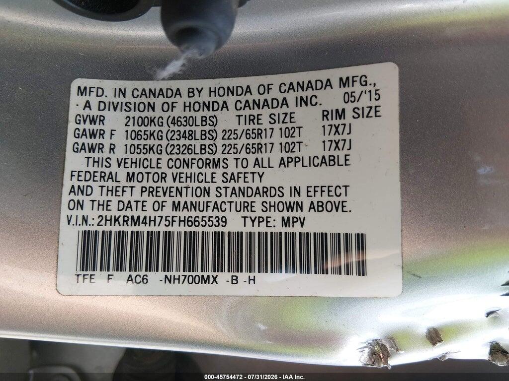 2HKRM4H75FH665539 2015 HONDA CR-V photo no. 9