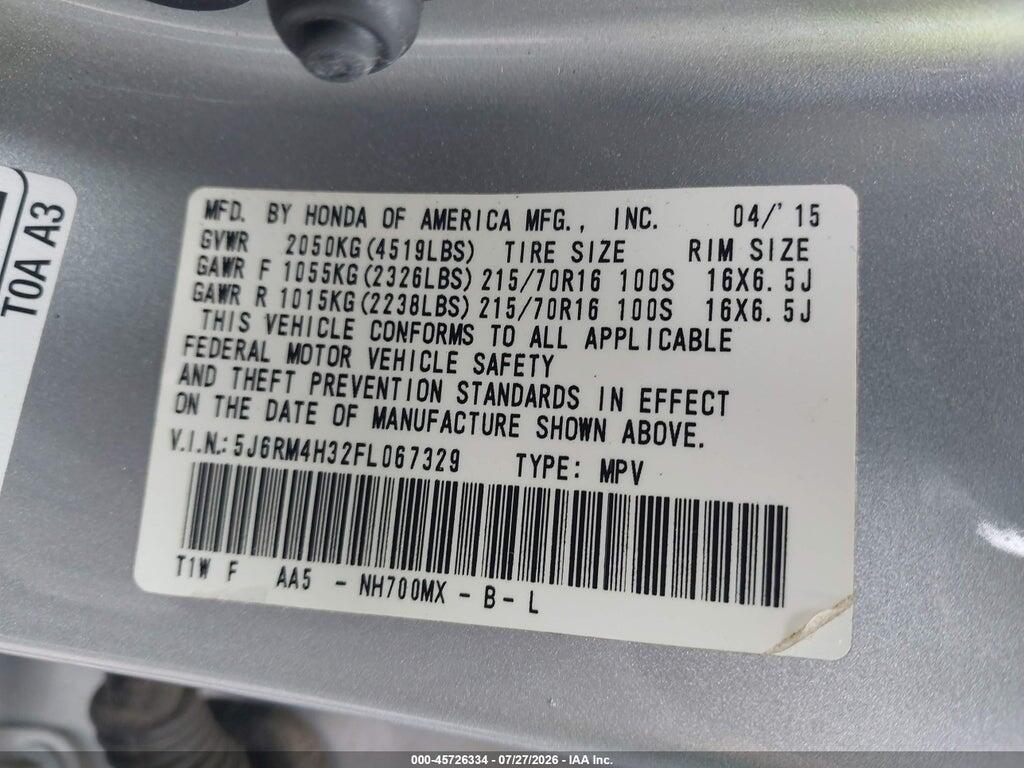 5J6RM4H32FL067329 2015 HONDA CR-V photo no. 9