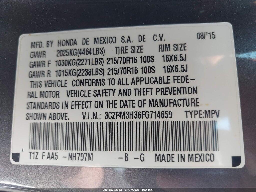 3CZRM3H36FG714659 2015 HONDA CR-V photo no. 9