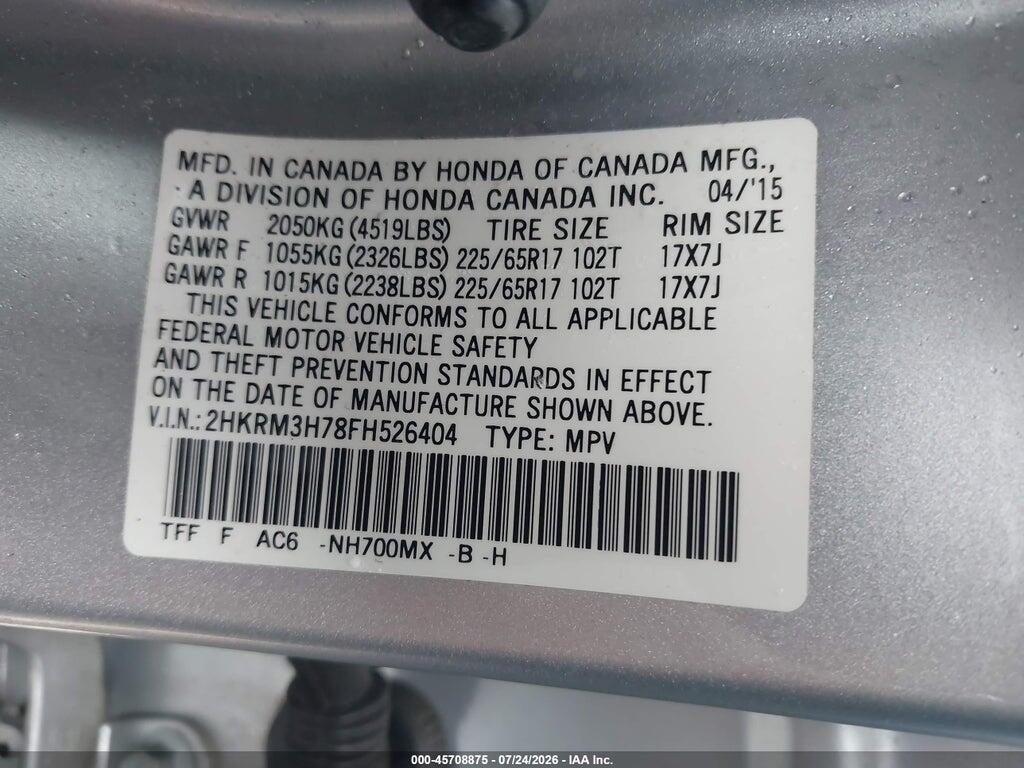 2HKRM3H78FH526404 2015 HONDA CR-V photo no. 9