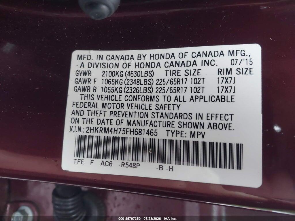 2HKRM4H75FH681465 2015 HONDA CR-V photo no. 9