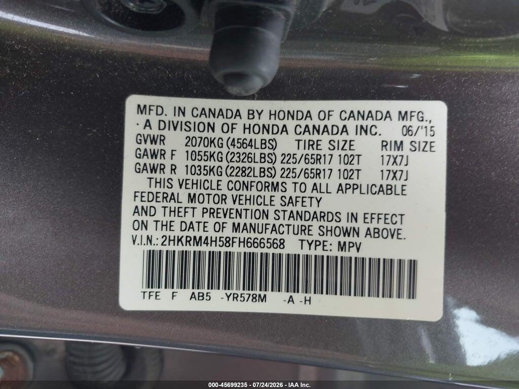 2HKRM4H58FH666568 2015 HONDA CR-V photo no. 9