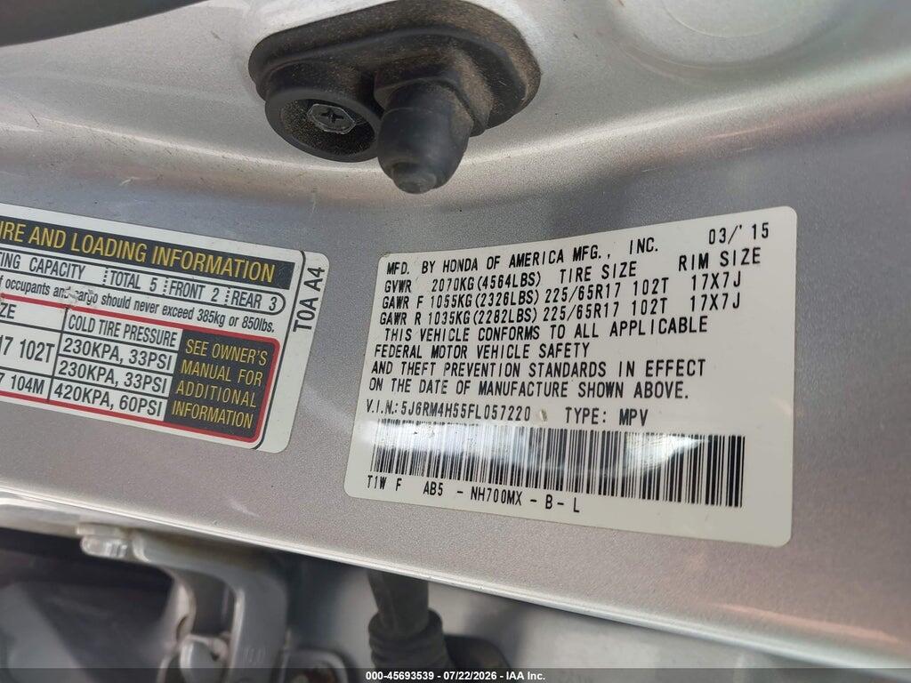 5J6RM4H55FL057220 2015 HONDA CR-V photo no. 9