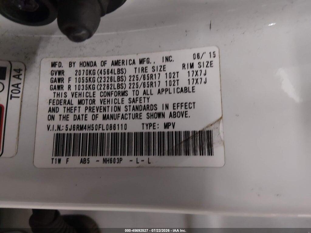5J6RM4H50FL086110 2015 HONDA CR-V photo no. 9