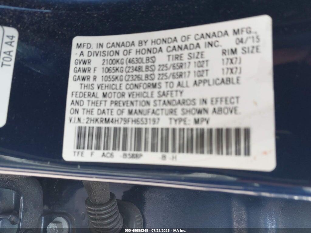 2HKRM4H79FH653197 2015 HONDA CR-V photo no. 9