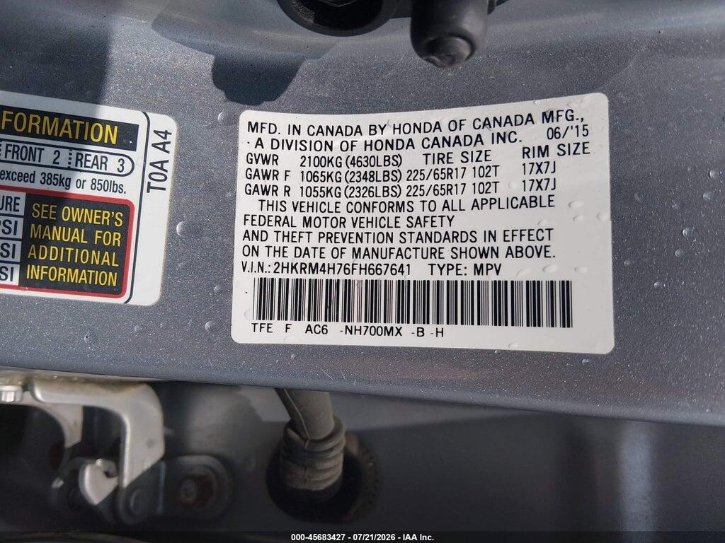 2HKRM4H76FH667641 2015 HONDA CR-V photo no. 9