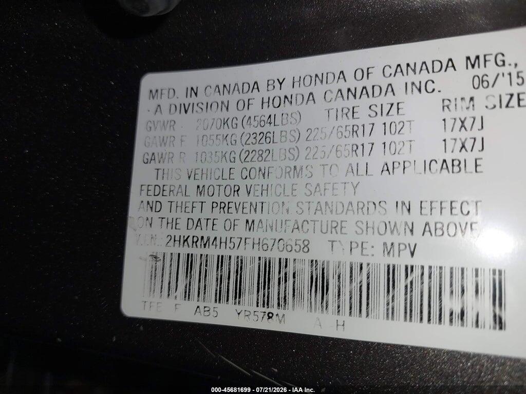 2HKRM4H57FH670658 2015 HONDA CR-V photo no. 9