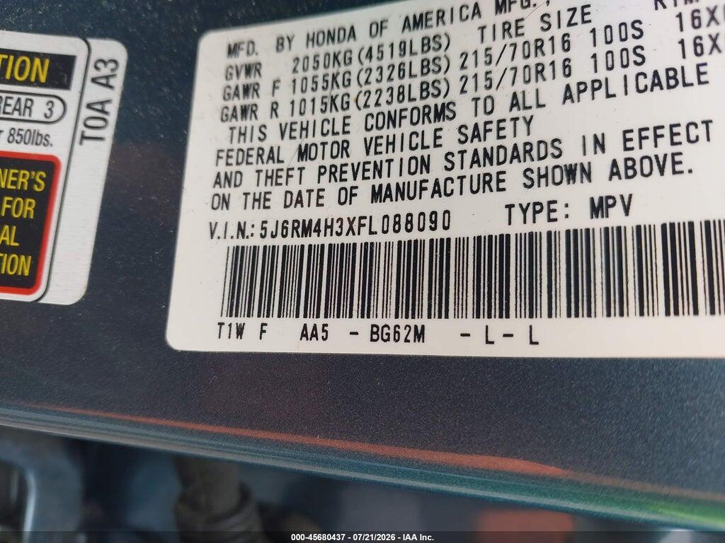 5J6RM4H3XFL088090 2015 HONDA CR-V photo no. 9