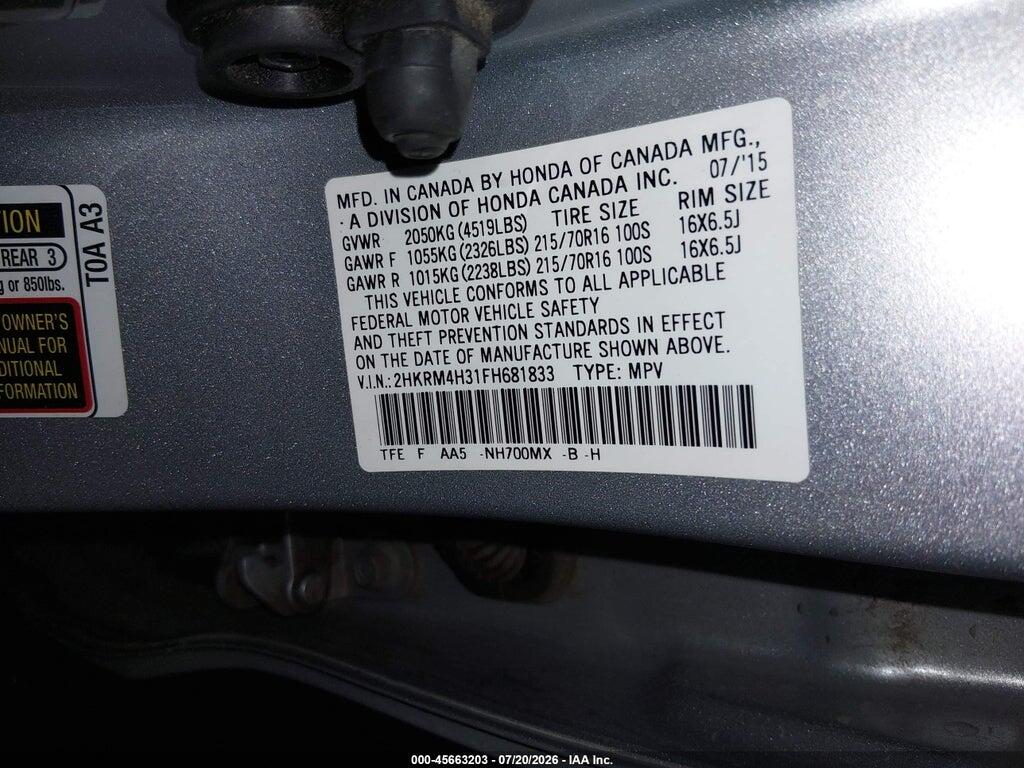 2HKRM4H31FH681833 2015 HONDA CR-V photo no. 9