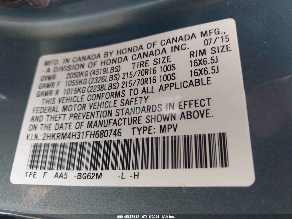 2HKRM4H31FH680746 2015 HONDA CR-V photo no. 9