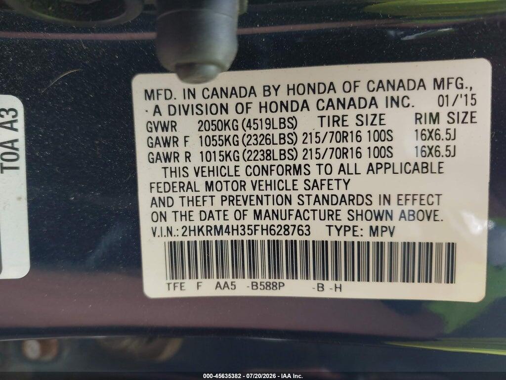 2HKRM4H35FH628763 2015 HONDA CR-V photo no. 9