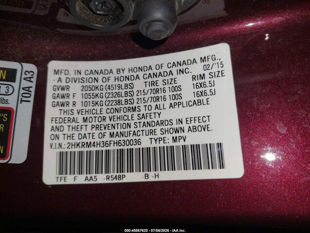 2HKRM4H36FH630036 2015 HONDA CR-V photo no. 9