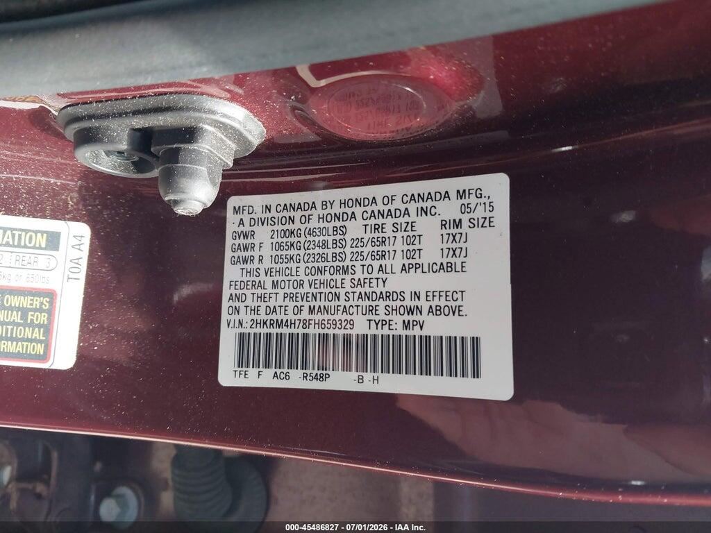 2HKRM4H78FH659329 2015 HONDA CR-V photo no. 9