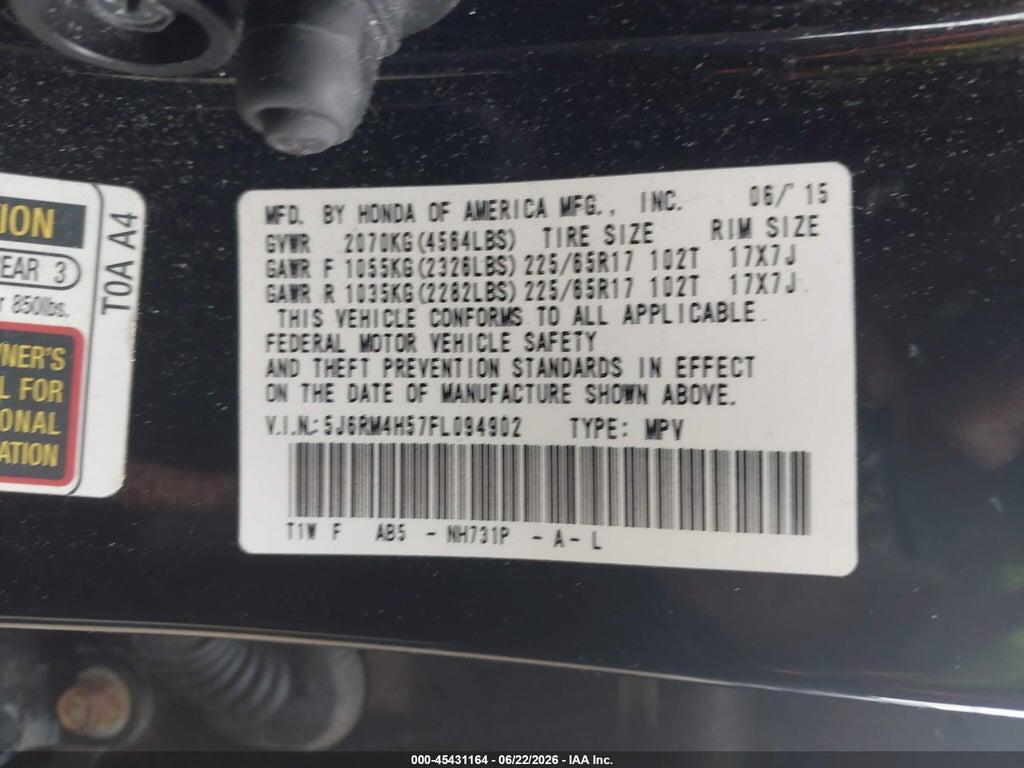 5J6RM4H57FL094902 2015 HONDA CR-V photo no. 9
