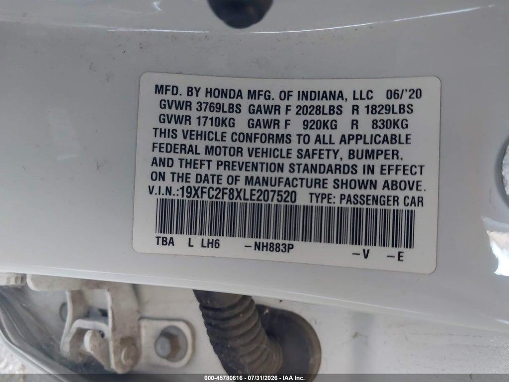 19XFC2F8XLE207520 2020 HONDA CIVIC photo no. 9