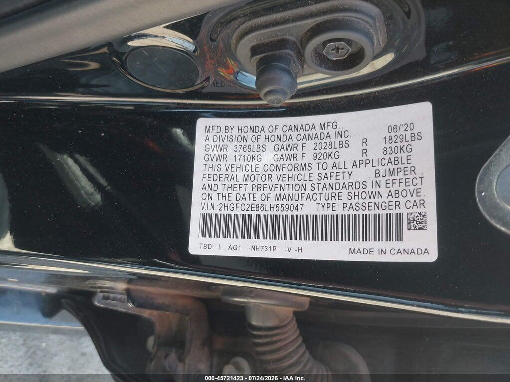 2HGFC2E86LH559047 2020 HONDA CIVIC photo no. 9