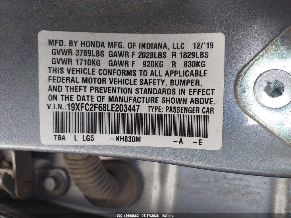 19XFC2F68LE203447 2020 HONDA CIVIC photo no. 9
