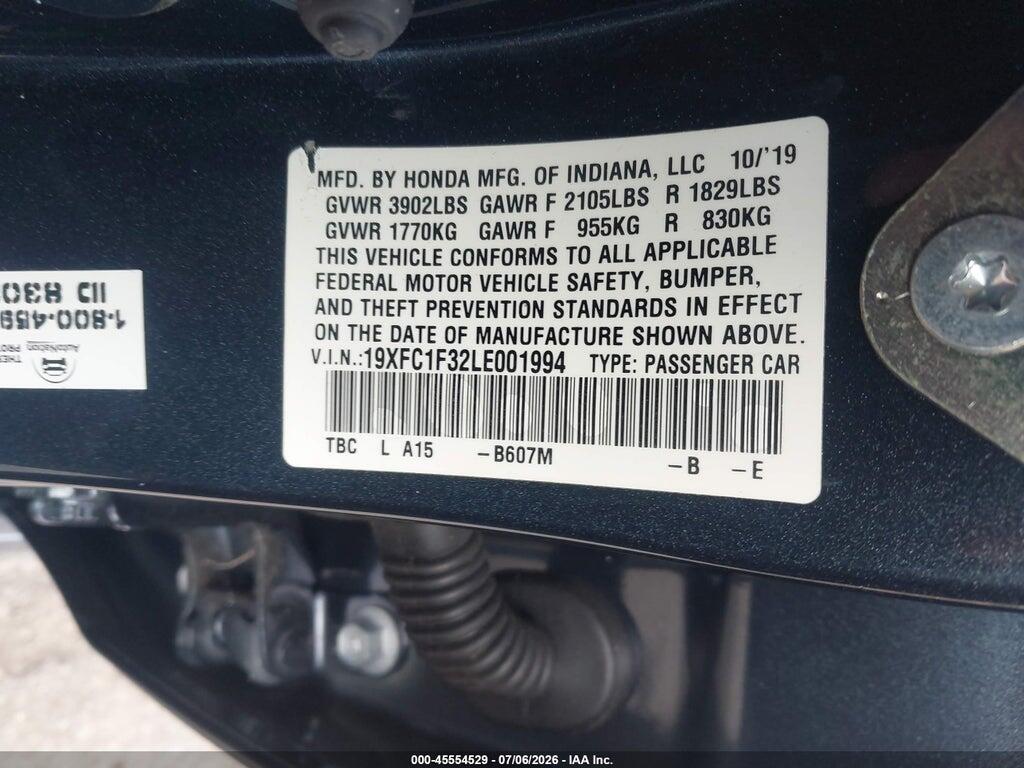 19XFC1F32LE001994 2020 HONDA CIVIC photo no. 9