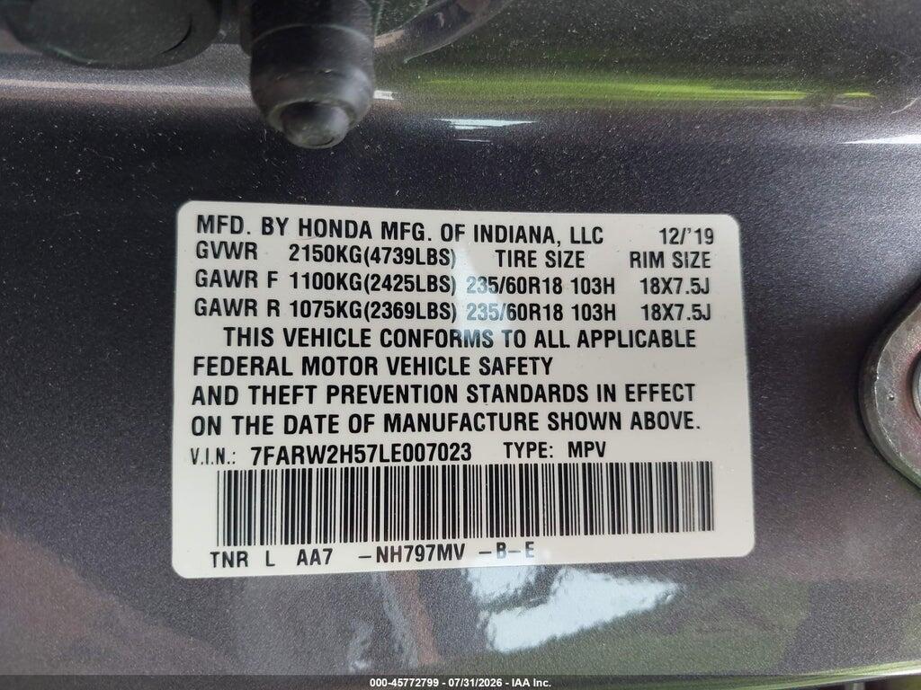 7FARW2H57LE007023 2020 HONDA CR-V photo no. 9