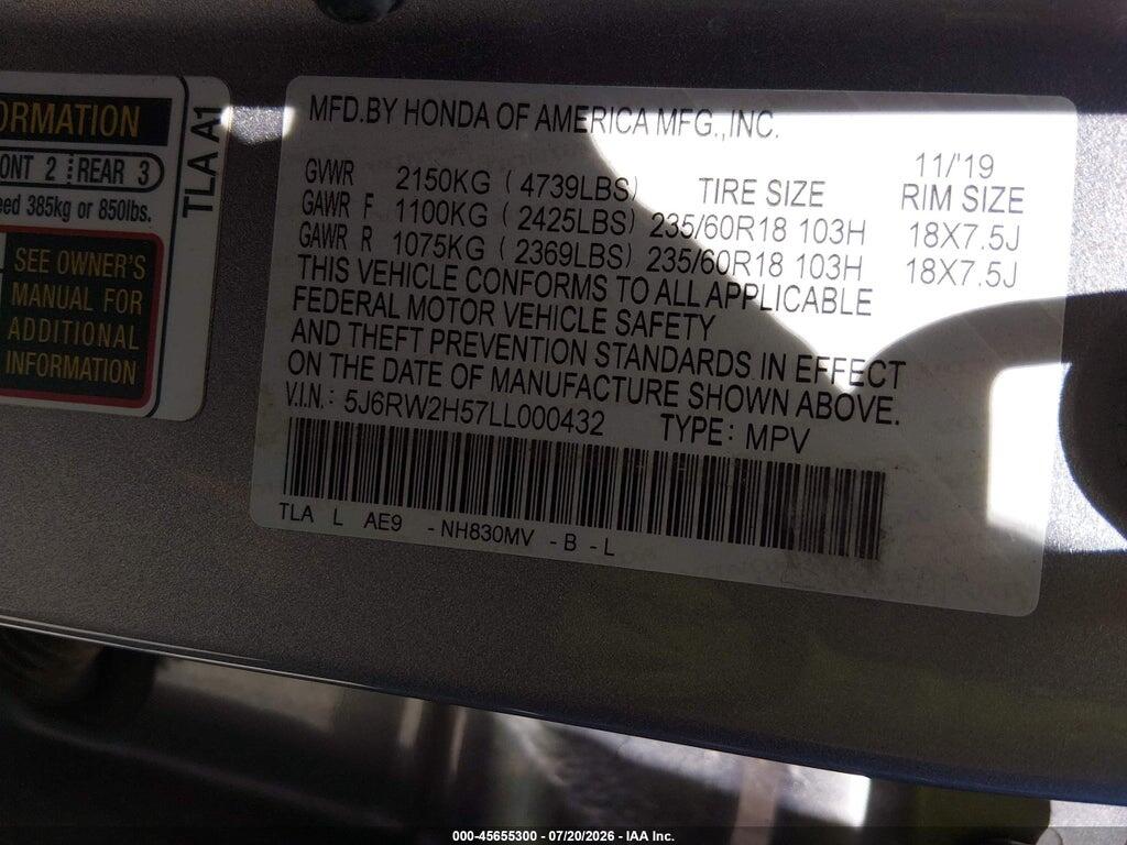 5J6RW2H57LL000432 2020 HONDA CR-V photo no. 9