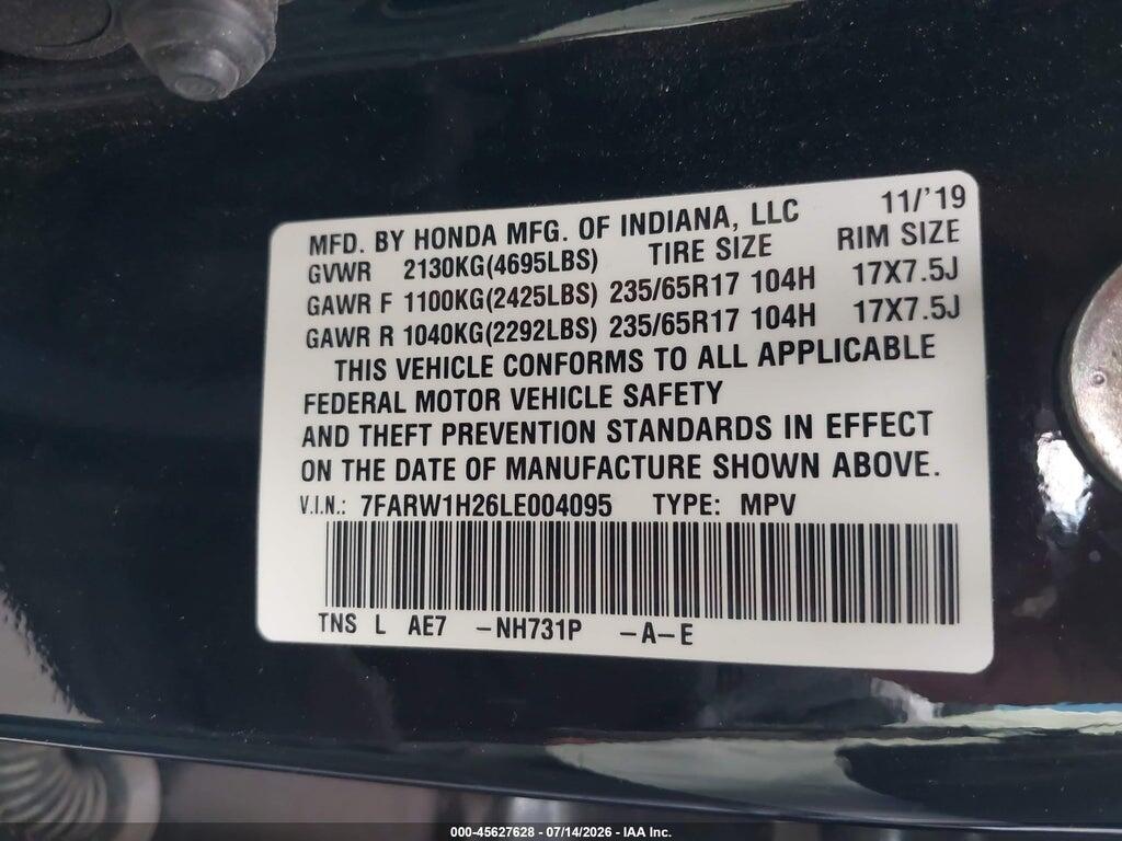 7FARW1H26LE004095 2020 HONDA CR-V photo no. 9